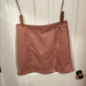 Elegant Pink Suede Skirt